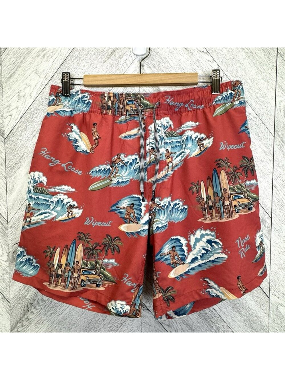Reyn Spooner Swim Trunks Mens Size Medium Beach Surf Print 7" Inseam